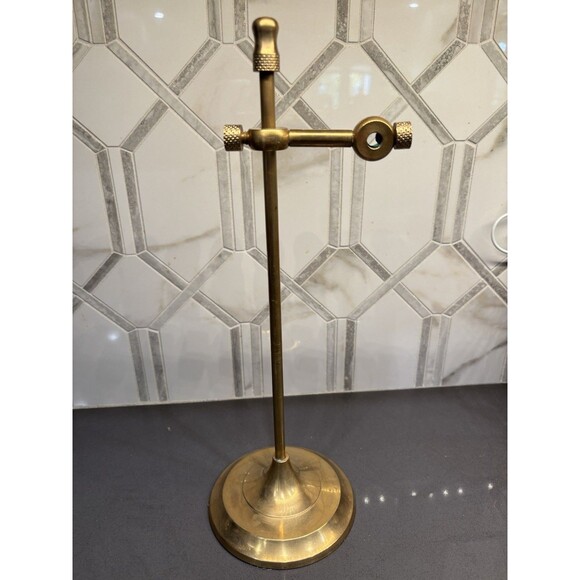 Vintage Desk Top Brass Adjustable Rotating Magnifying Glass Holder Stand 13.5” - Picture 7 of 11